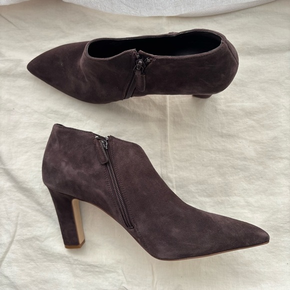 Cole Haan Vestry Suede Ankle Shooties Booties Brown Heeled Boot Sz 11B - Picture 4 of 7